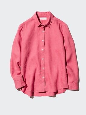 Uniqlo Premium Linen Shirt Pink Size M